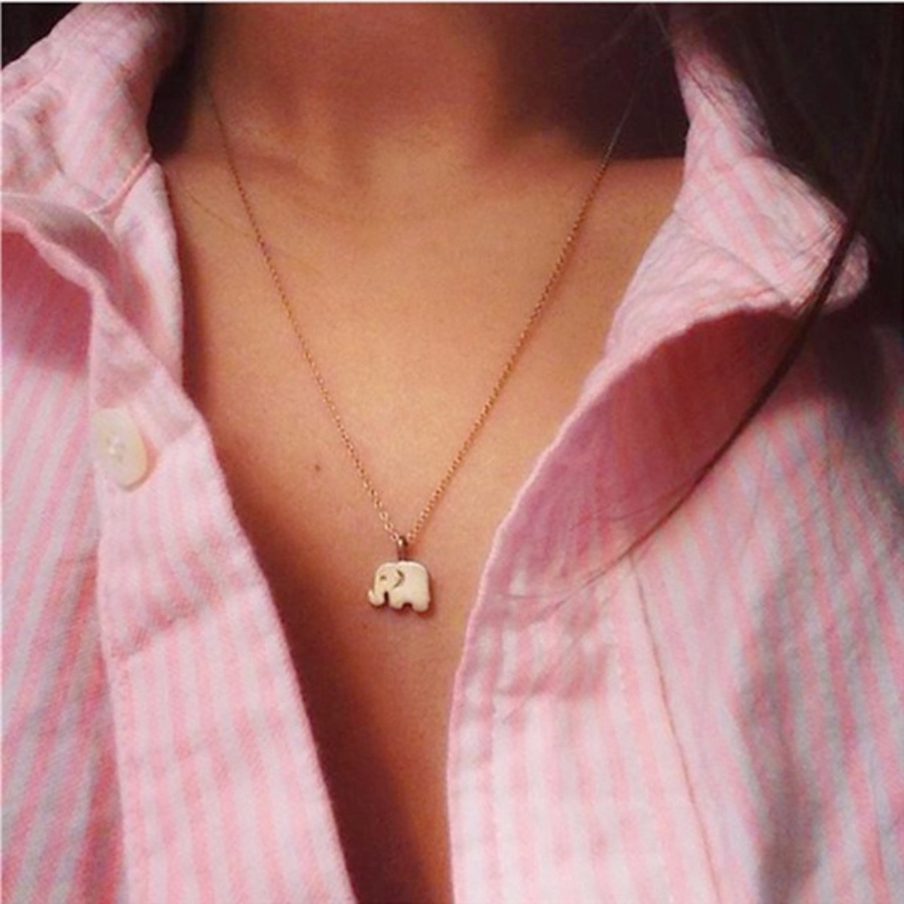 Elephant Dainty Pendant Necklace Gold - Picture 2 of 4